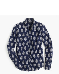 J.Crew Perfect Shirt In Fern Printed Indian Cotton
