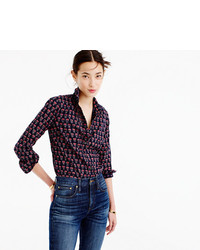 J.Crew Perfect Shirt In Floral Printed Indian Cotton