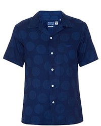 Blue Blue Japan Polka Dot Print Cotton Shirt