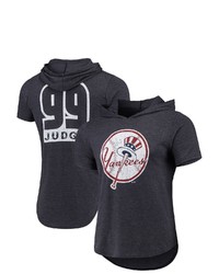 Majestic Threads Aaron Judge New York Yankees Softhand Short Sleeve Player Hoodie T Shirt