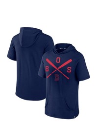 FANATICS Branded Navy Boston Red Sox Iconic Rebel Short Sleeve Pullover Hoodie At Nordstrom