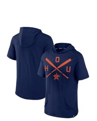 FANATICS Branded Navy Houston Astros Iconic Rebel Short Sleeve Pullover Hoodie At Nordstrom