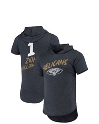 FANATICS Branded Zion Williamson Heathered Navy New Orleans Pelicans Hoodie Tri Blend T Shirt