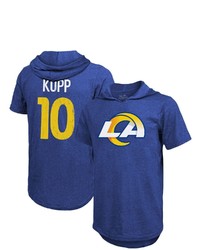 Majestic Threads Cooper Kupp Royal Los Angeles Rams Player Name Number Tri Blend Hoodie T Shirt