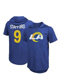 Majestic Threads Fanatics Branded Matthew Stafford Royal Los Angeles Rams Player Name Number Hoodie T Shirt