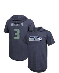 Majestic Threads Fanatics Branded Russell Wilson College Navy Seattle Seahawks Player Name Number Tri Blend Hoodie T Shirt At Nordstrom