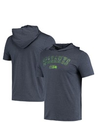 New Era Heathered College Navy Seattle Seahawks Brushed Hoodie T Shirt