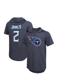 Majestic Threads Julio Jones Navy Tennessee Titans Player Name Number Tri Blend Short Sleeve Hoodie T Shirt At Nordstrom