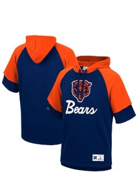 Mitchell & Ness Navy Chicago Bears Home Advantage Raglan Short Sleeve Pullover Hoodie At Nordstrom