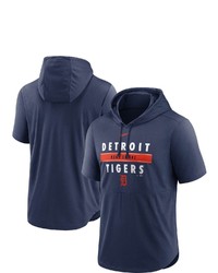 Nike Navy Detroit Tigers Home Team Short Sleeve Hoodie Top