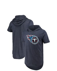 Majestic Threads Navy Tennessee Titans Primary Logo Tri Blend Hoodie T Shirt