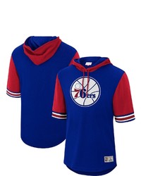 Mitchell & Ness Royal Philadelphia 76ers Hardwood Classics Buzzer Beater Mesh Pullover Hoodie At Nordstrom
