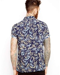 Asos Viscose Shirt In Short Sleeve With Bamboo Print