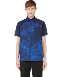 Christopher Kane Blue Digital Graph Print Shirt