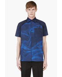Christopher Kane Blue Digital Graph Print Shirt