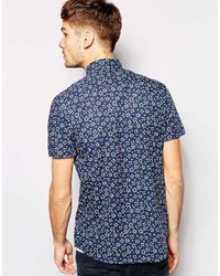 Asos Brand Shirt In Short Sleeve With Ditsy Print