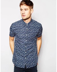 Asos Brand Shirt In Short Sleeve With Ditsy Print