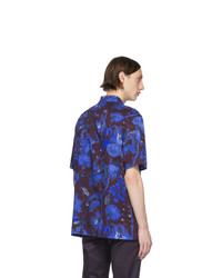 Paul Smith Burgundy And Blue Floral Goliath Short Sleeve Shirt