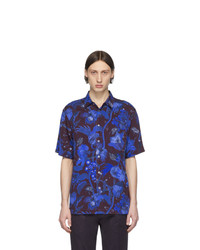 Paul Smith Burgundy And Blue Floral Goliath Short Sleeve Shirt