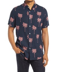 Rails Carson Relaxed Fit Palm Print Short Sleeve Button Up Shirt
