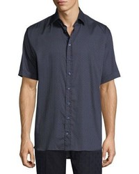 Etro Circle Print Cotton Short Sleeve Shirt