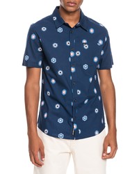 Quiksilver Cosmos Short Sleeve Button Up Shirt In Insigniabluecosmos At Nordstrom