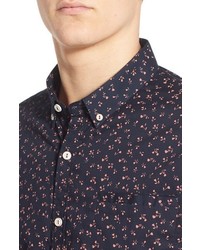 7 Diamonds Editions Of You Trim Fit Short Sleeve Floral Print Woven Shirt