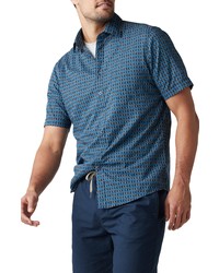 Rodd & Gunn Gulliver River Geo Print Short Sleeve Button Up Shirt At Nordstrom