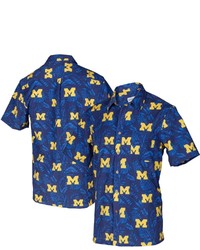 TELLUM AND CHOP Navy Michigan Wolverines Floral Button Up Shirt At Nordstrom