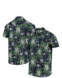 FOCO Navy New York Yankees Palm Tree Button Up Shirt At Nordstrom