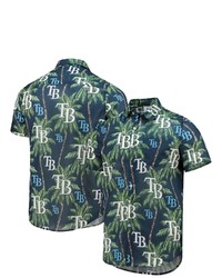 FOCO Navy Tampa Bay Rays Palm Tree Button Up Shirt