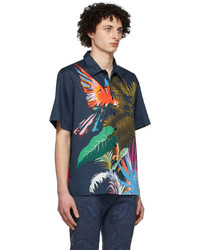 Etro Navy Tropical Print Shirt
