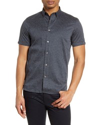 Ted Baker London Norook Slim Fit Stretch Short Sleeve Button Up Shirt