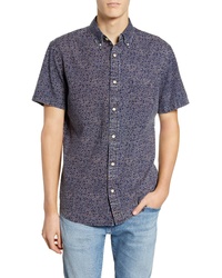 Faherty Pacific Regular Fit Floral Short Sleeve Sport Shirt
