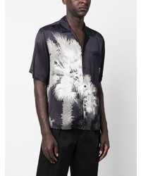 Laneus Palm Tree Print Short Sleeve Shirt