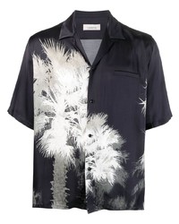 Laneus Palm Tree Print Short Sleeve Shirt