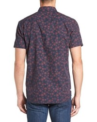 Rip Curl Roundabout Tailored Fit Short Sleeve Print Woven Shirt