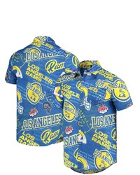 FOCO Royal Los Angeles Rams Thematic Button Up Shirt At Nordstrom