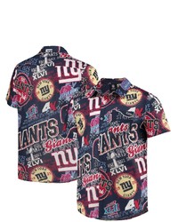 FOCO Royal New York Giants Thematic Button Up Shirt