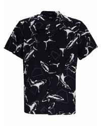 BOSS Shark Print Short Sleeve Shirt