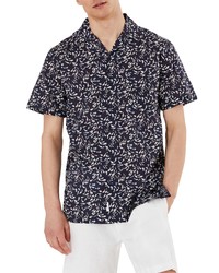 Onia Short Sleeve Button Up Fish Print Camp Shirt