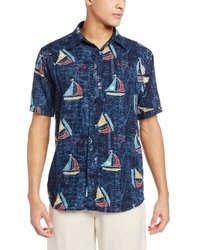 Margaritaville Short Sleeve Sailboats Print Bbq Shirt