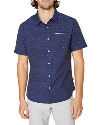 7 Diamonds Suden Impact Short Sleeve Button Up Shirt In Navy At Nordstrom