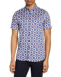 Ted Baker London Yogaa Slim Fit Short Sleeve Button Up Shirt