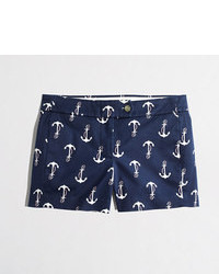 Navy Print Shorts