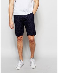 Blend of America Blend Slim Chino Shorts Broken Line Print In Insignia Blue