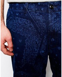Lee Chinos Shorts Straight Fit Bandana Blue Print