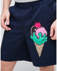Asos Elasticated Waist Shorts With Ice Cream Print