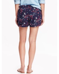 Old Navy Fireworks Print Linen Blend Shorts