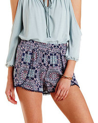 Charlotte Russe High Waisted Tile Print Tulip Shorts